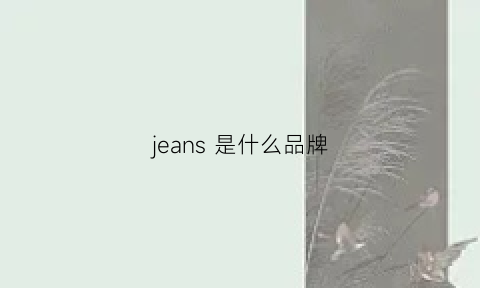 jeans是什么品牌(jeans是什么品牌牛仔裤)